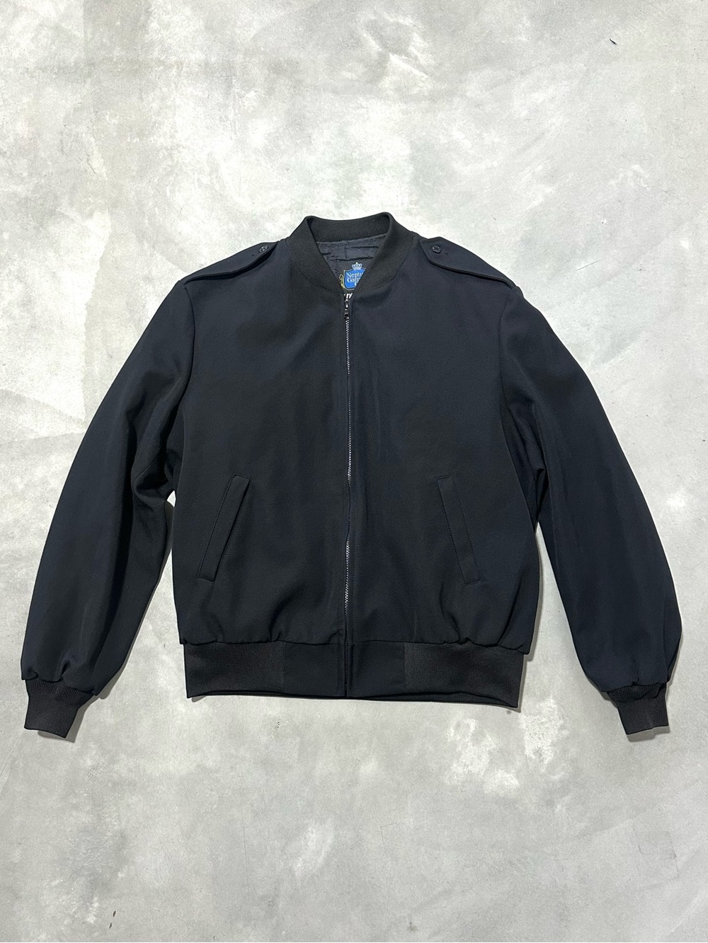 Neptune Garment Co Army Officer Jacket 46R Wool Blend Thinsulate Black